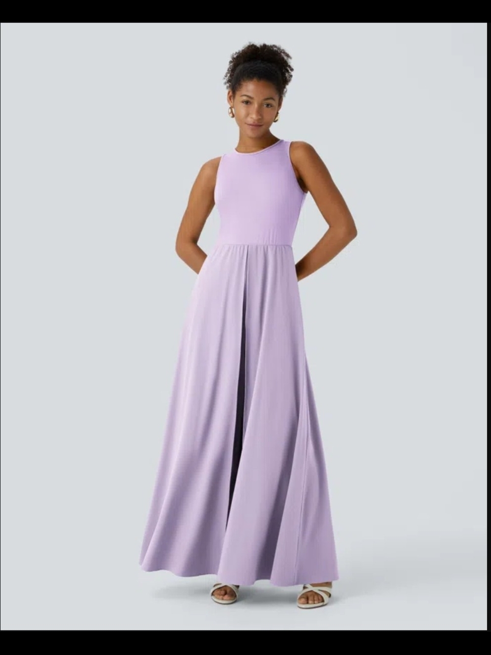 NWT Size XL HALARA Lilac Sleeveless Jumpsuit with flowing side panels